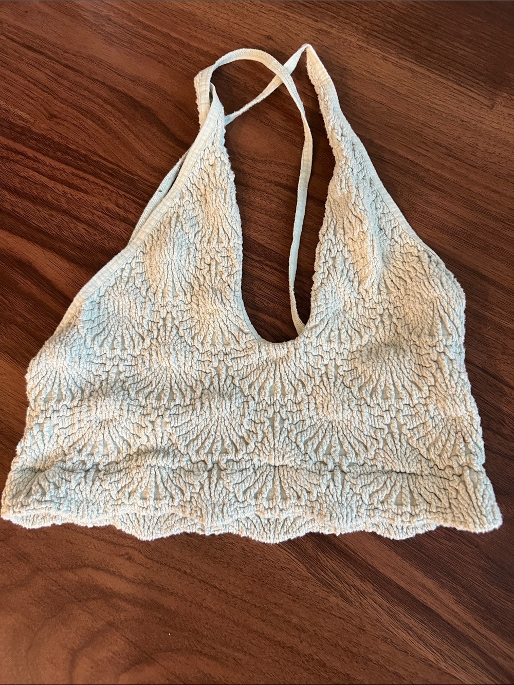 Free People Mint Textured Halter Bralette